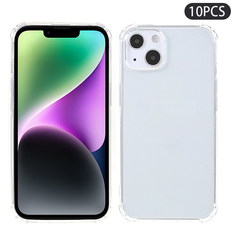 10Pcs For iPhone 14 Watermark-free 1.5mm TPU Case Clear Corner Protection Anti-drop Phone Cover 10Pcs For iPhone 14 Watermark-free 1.5mm TPU Case Clear Corner Protection Anti-drop Phone Cover